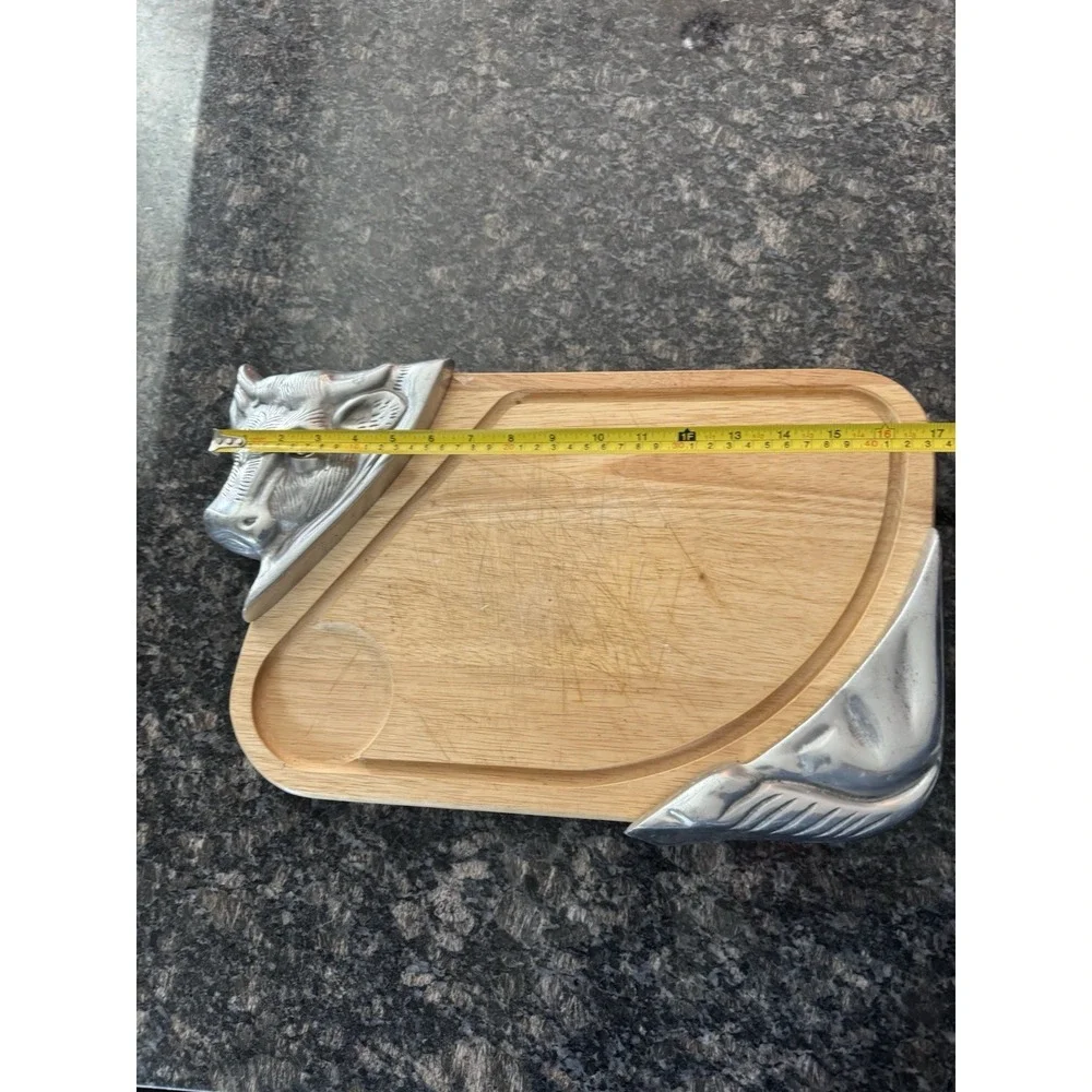 Vintage The Cellar Bull Handles on Hardwood Serving Tray‎ Cutting board 20